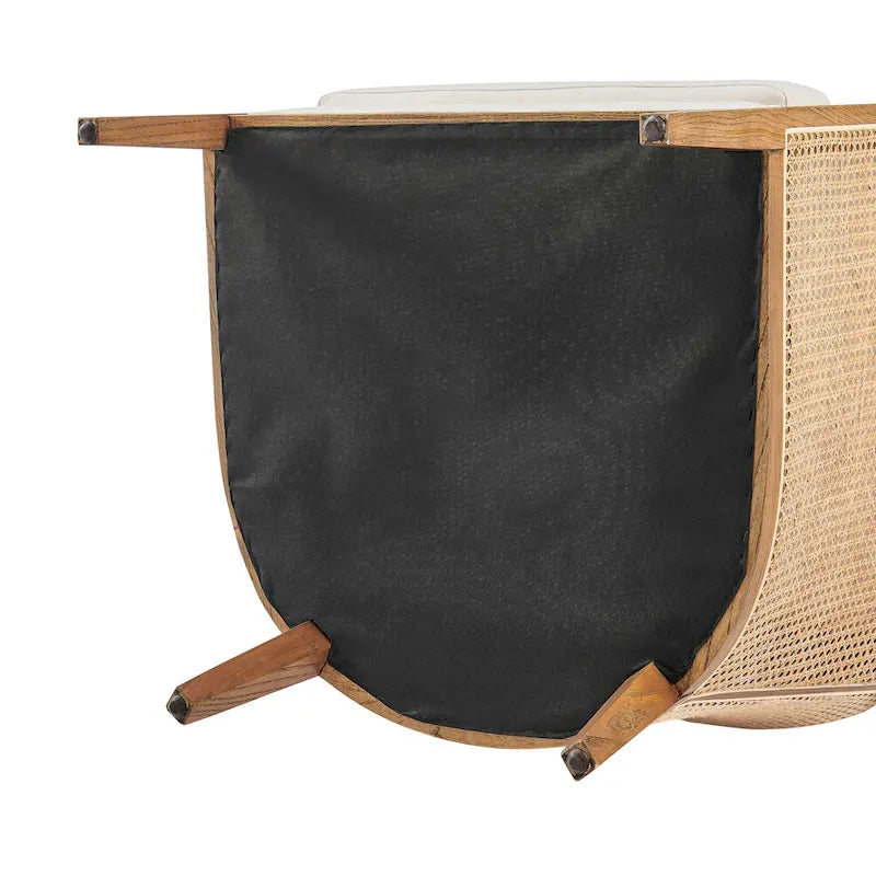 Tillman linnen fauteuil met rotan