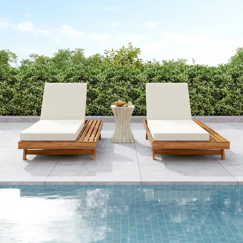Christopher Knight Home- Michael Outdoor-Chaiselongue-Set aus Akazienholz, 2-teilig