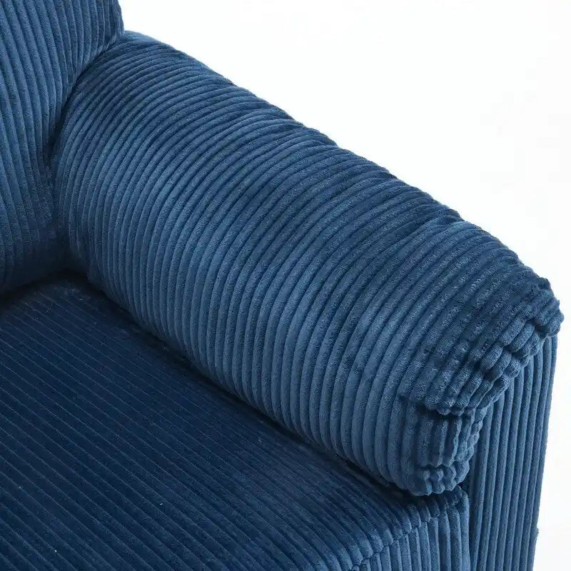 Fauteuil pivotant une place en velours côtelé de 33 pouces