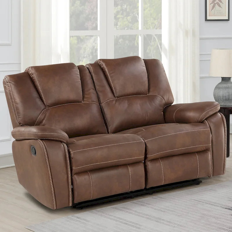 Steve Silver Kameryn handmatig verstelbare loveseat van imitatieleer