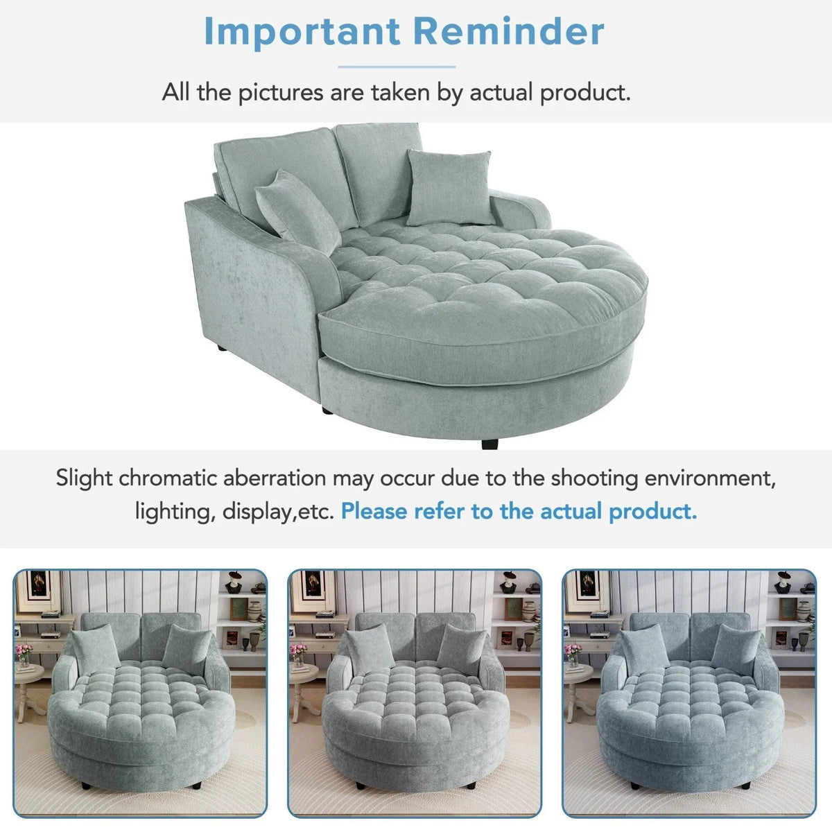 Chaiselongue-Schlafsofa aus Chenille, gepolstertes Sofa mit gesteppter Rückenlehne und 2 abnehmbaren Kissen für das Wohnzimmer