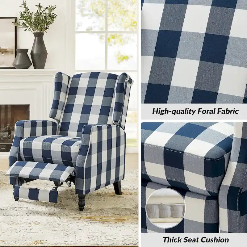Handmatige relaxfauteuil in mid-century modern-stijl met wingback-ontwerp