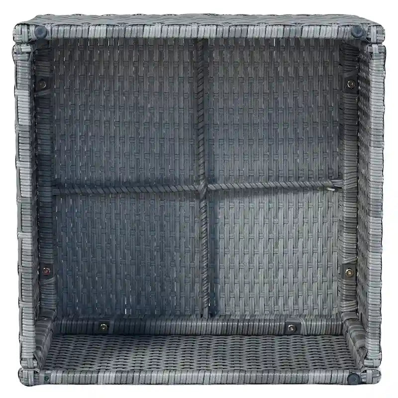 Graues Outdoor-Daybed aus Rattan mit Kissen und ausziehbarem Sonnendach