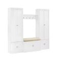 Ensemble d’entrée Harper 4 pièces avec banc, étagère et 2 placards de rangement : organisateur avec porte-manteau - Crosley