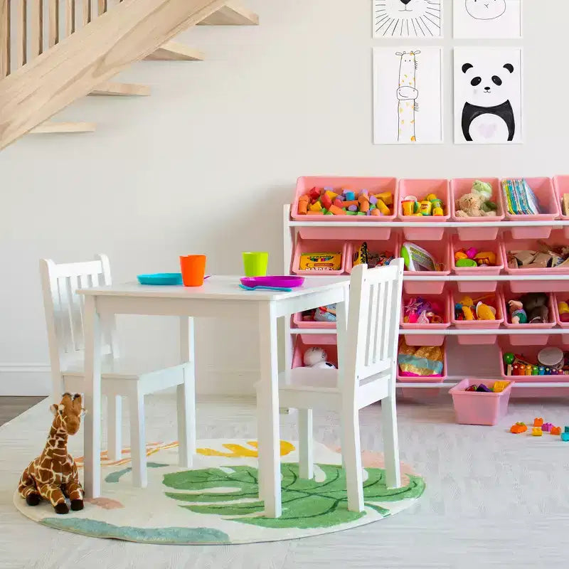 Ensemble table et chaise en bois pour enfants, 3 pièces - Humble Crew