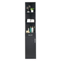 Hochschrank, Badezimmerschrank zur Wandmontage, schwarz