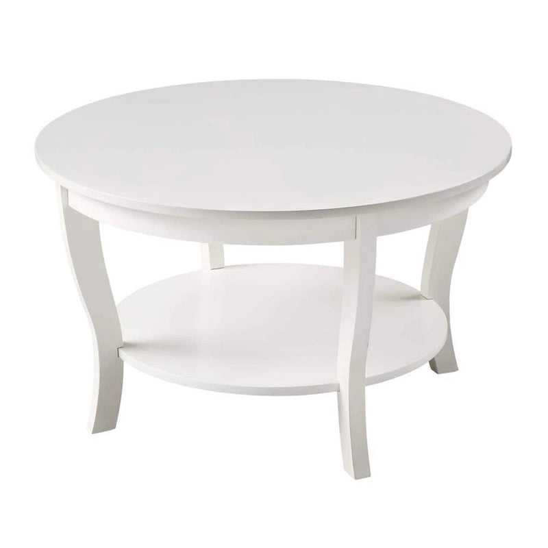 Runder Couchtisch mit Ablage aus der American-Heritage-Kollektion von Convenience Concepts