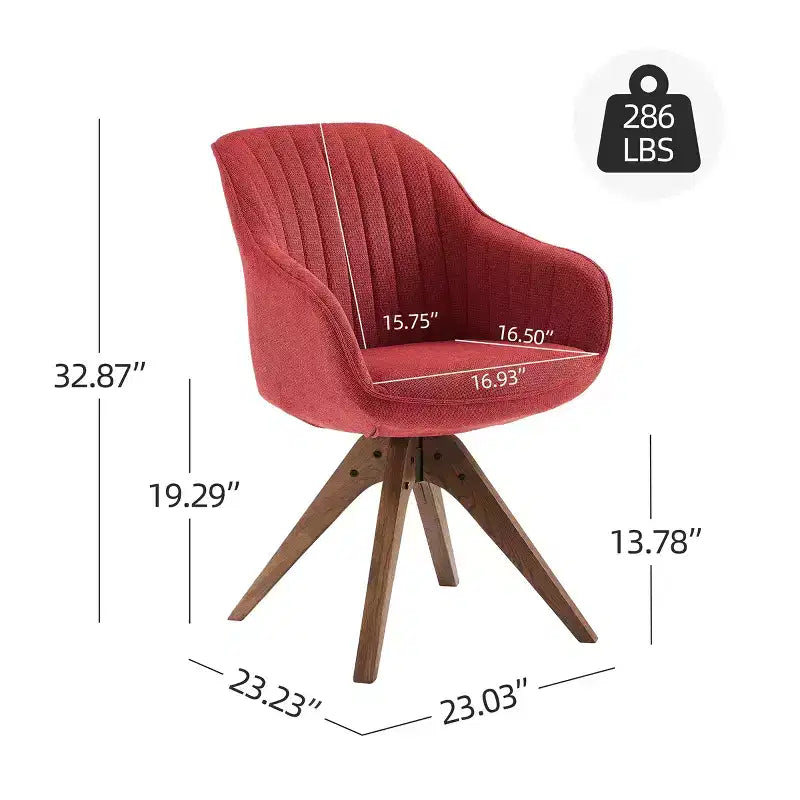 Art Leon comfortabele draaibare fauteuil van stof met poten van massief eikenhout