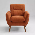 Fauteuil d'appoint confortable en flanelle jacquard Art Leon avec pieds en bois