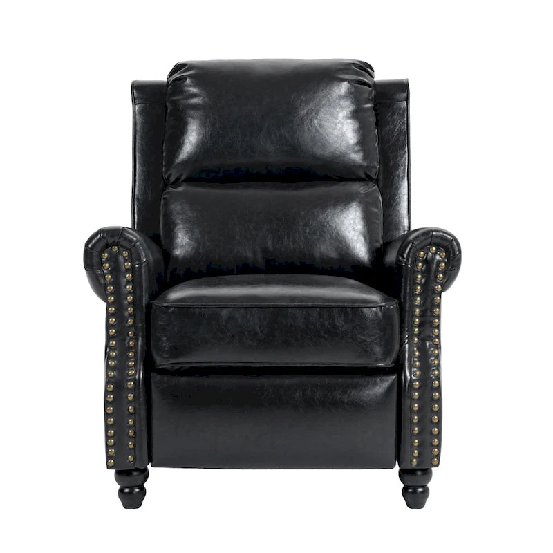 Set mit 2 modernen Relaxsesseln mit gepolstertem Sitz aus Kunstleder/Stoff