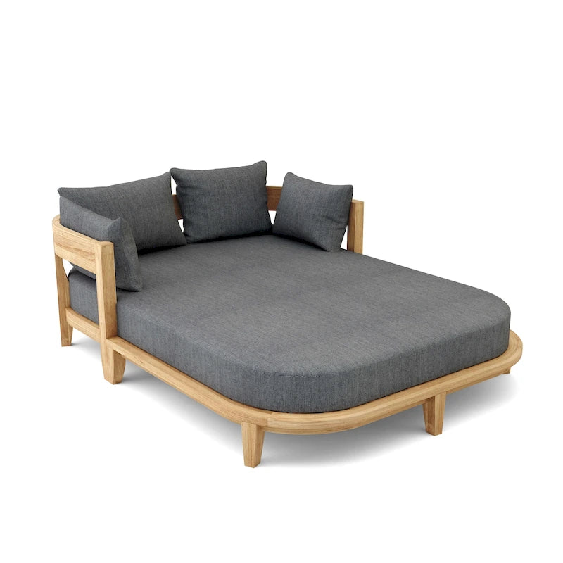 Coronado Outdoor-Tagesbett aus Teakholz mit Sunbrella-Kissen