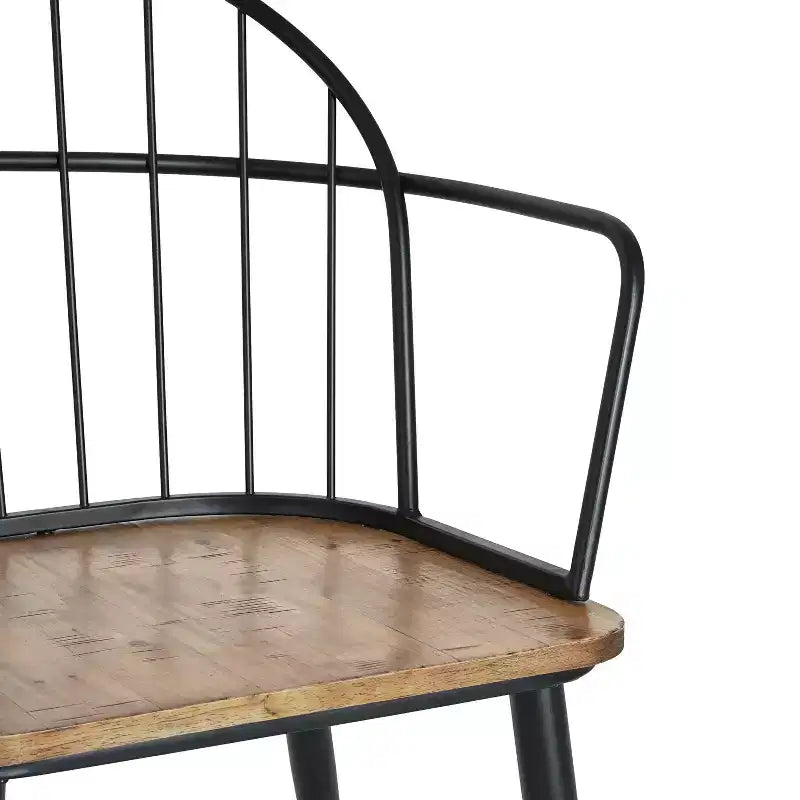 Set da pranzo da 5 pezzi con 4 sedie e tavolo rotondo/quadrato, nero+naturale/noce-ModernLuxe