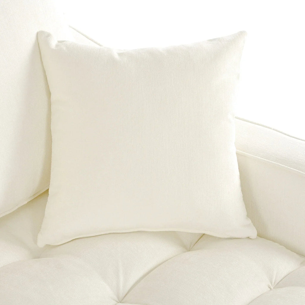 Chaiselongue-Schlafsofa aus Chenille, gepolstertes Sofa mit gesteppter Rückenlehne und 2 abnehmbaren Kissen für das Wohnzimmer