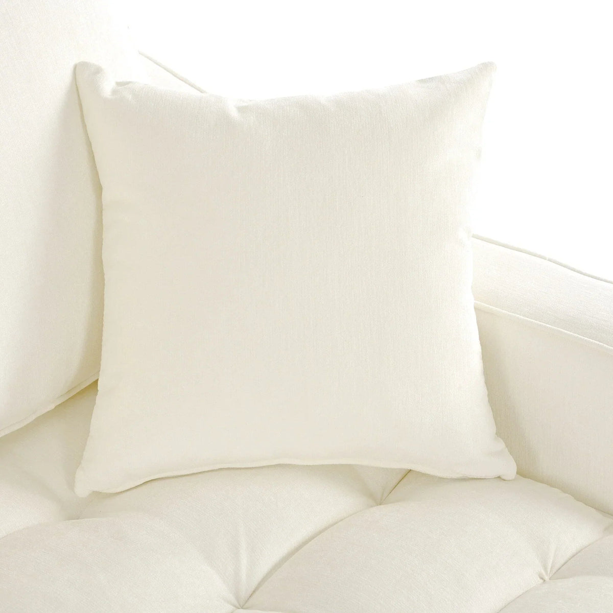 Chaiselongue-Schlafsofa aus Chenille, gepolstertes Sofa mit gesteppter Rückenlehne und 2 abnehmbaren Kissen für das Wohnzimmer