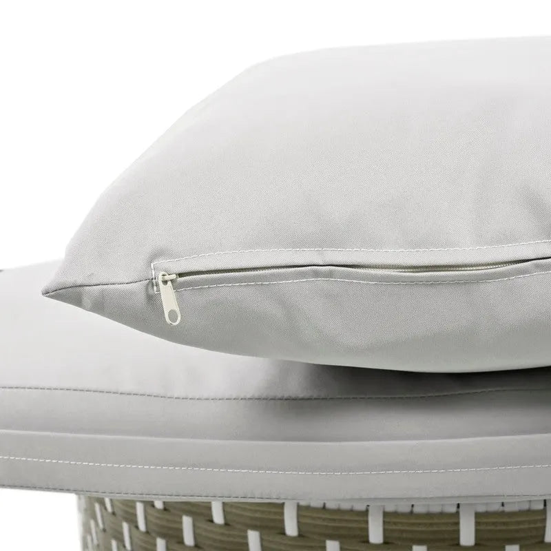 Rundes Outdoor-Tagesbett, Sonnenliege mit zweifarbigem Geflecht und ausziehbarem Sonnendach