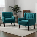 Set van 2 fluwelen fauteuils met armleuningen voor de woonkamer
