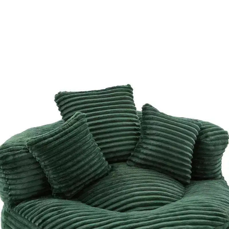 Sitzsacksofa für Erwachsene und Kinder, übergroßer Cord-Sitzsack mit 3 Kissen und Armlehnen für Wohnzimmer und Schlafzimmer - ModernLuxe