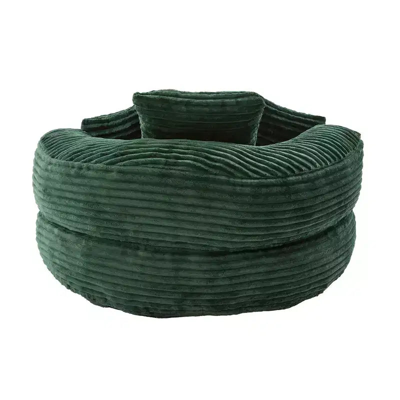Sitzsacksofa für Erwachsene und Kinder, übergroßer Cord-Sitzsack mit 3 Kissen und Armlehnen für Wohnzimmer und Schlafzimmer - ModernLuxe