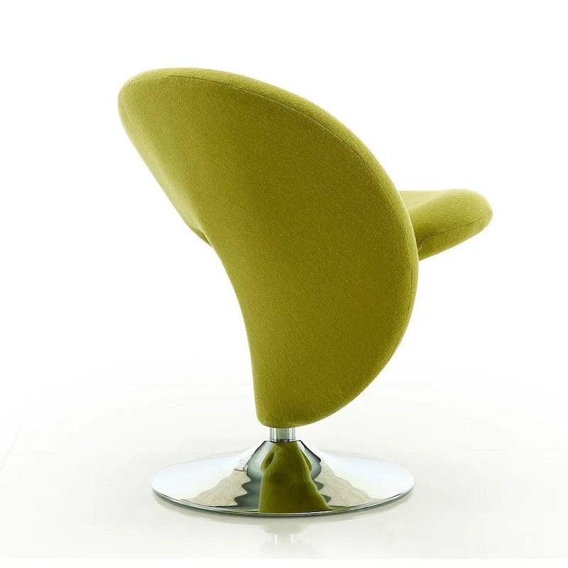 Poltrona girevole decorativa Curl Manhattan Comfort in misto lana e cromo (set da 2)