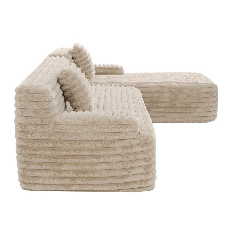 Cloud-Ecksofa, modernes Polstersofa mit 2 Zierkissen, frei kombinierbares Sofa, modulares Ecksofa in L-Form