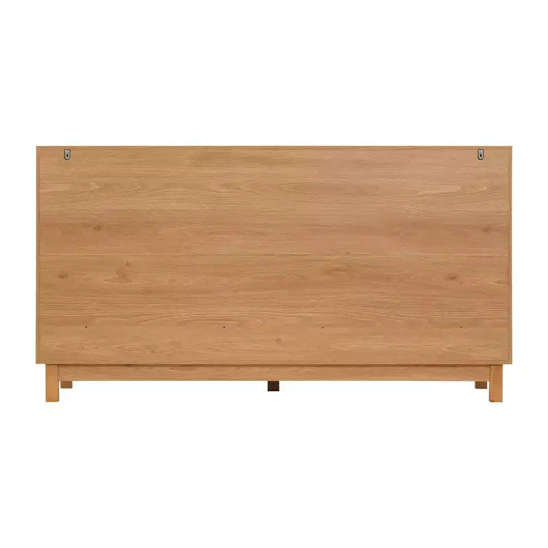 Moderne geometrische Kommode mit 6 Schubladen, breiter Stauraumschrank mit Halbkreismuster für Schlafzimmer und Wohnzimmer