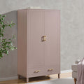 Armoire 2 portes avec tiroir - mauve poudré