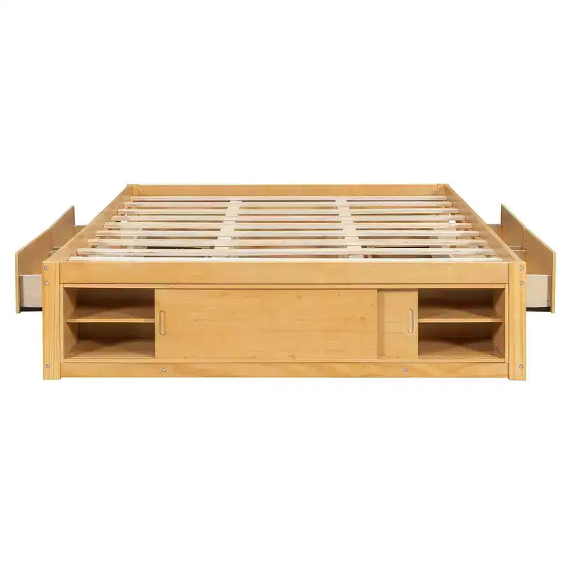 Struttura letto contenitore Whisen Queen con 4 cassetti e vano contenitore nella pediera