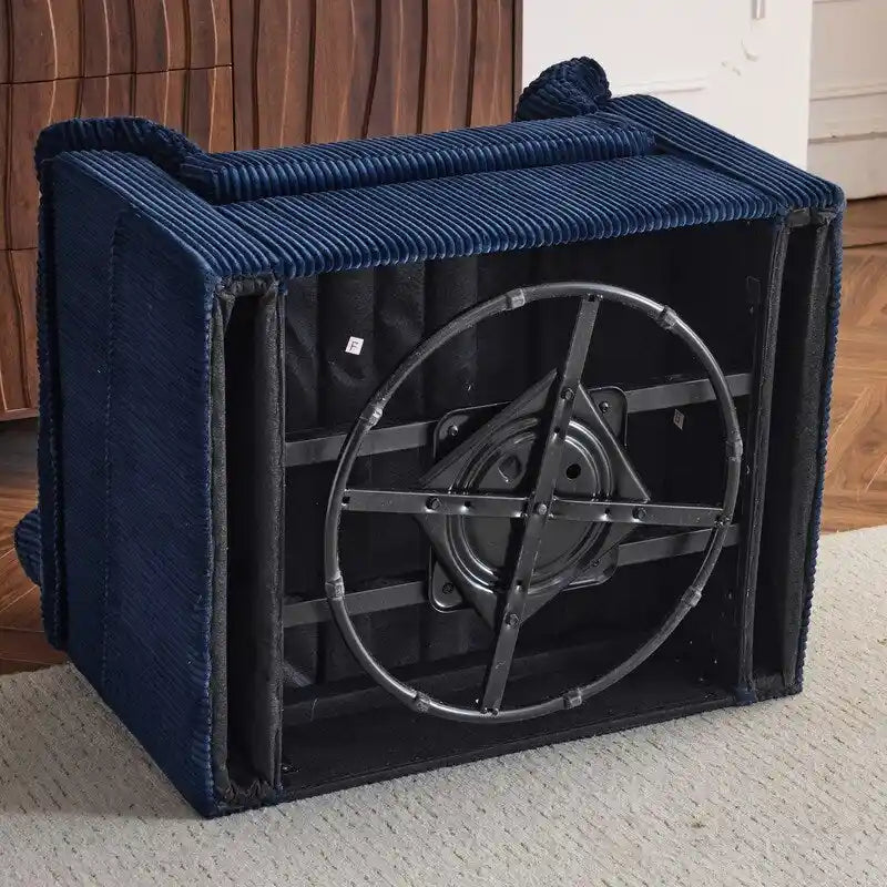 Fauteuil pivotant une place en velours côtelé de 33 pouces