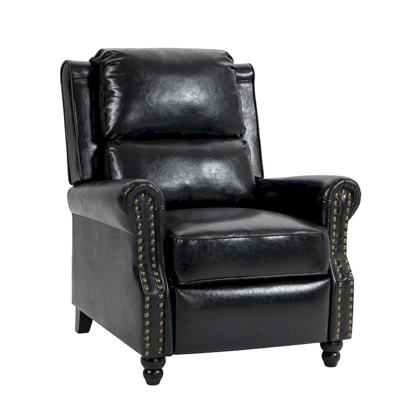 Set mit 2 modernen Relaxsesseln mit gepolstertem Sitz aus Kunstleder/Stoff