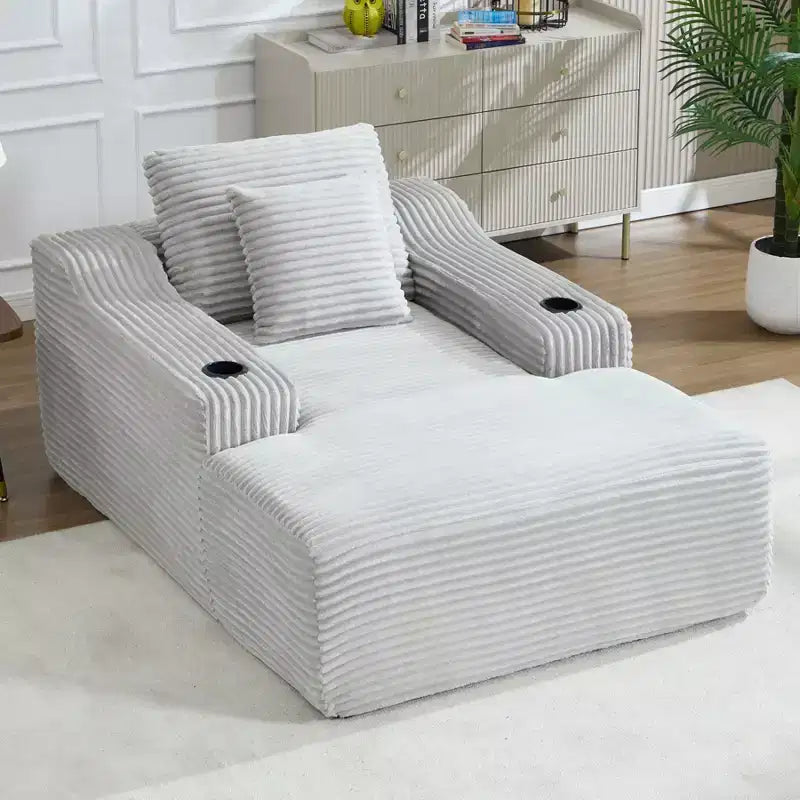 Chaise longue da 67, divano letto da interno con 2 cuscini, divano singolo senza struttura per il soggiorno, non richiede montaggio