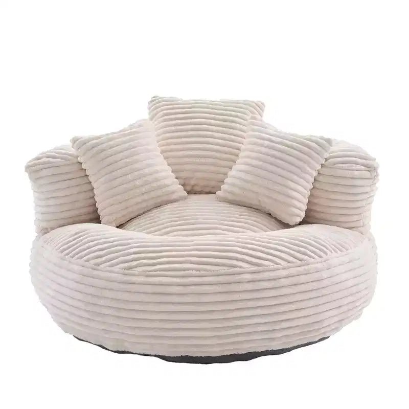 Sitzsacksofa für Erwachsene und Kinder, übergroßer Cord-Sitzsack mit 3 Kissen und Armlehnen für Wohnzimmer und Schlafzimmer - ModernLuxe
