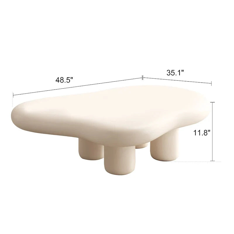 48.5 moderner Couchtisch in Wolkenform mit 4 Beinen