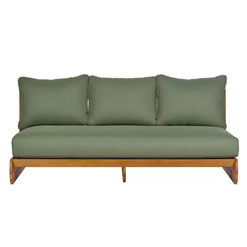 Christopher Knight Home Tavriel moderne Sitzgruppe im Mid-Century-Stil für die Terrasse aus Akazienholz mit 5 Sitzplätzen und dicken Kissen, Tisch nicht enthalten