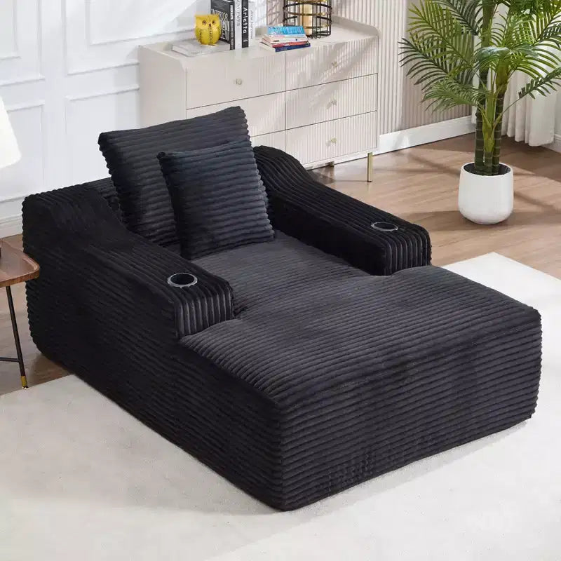 Chaise longue da 67, divano letto da interno con 2 cuscini, divano singolo senza struttura per il soggiorno, non richiede montaggio
