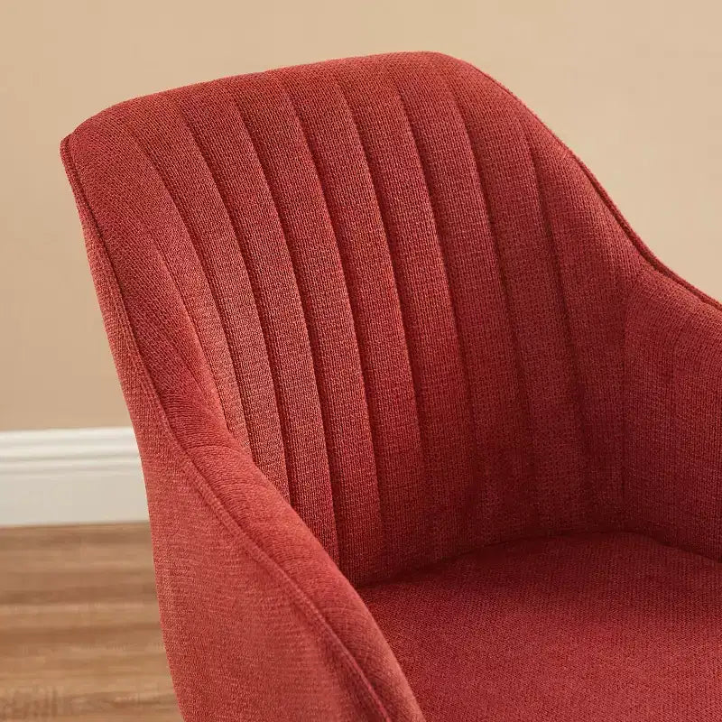 Art Leon comfortabele draaibare fauteuil van stof met poten van massief eikenhout