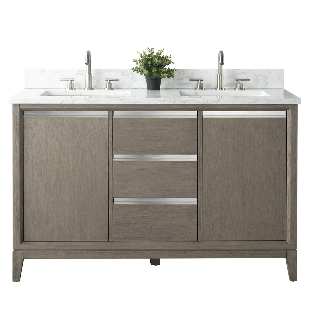 Vanity Art Bathroom Vanity with Ceramic Sink and Engineered Marble Top