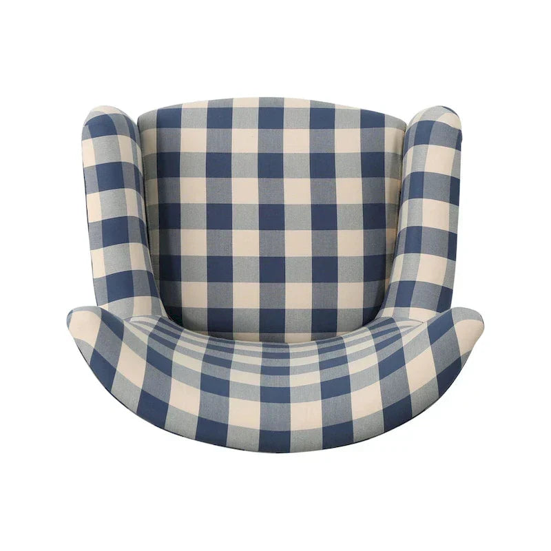 Moderne retro fauteuil met hoge rugleuning van 30.25 en houten poten voor de woonkamer