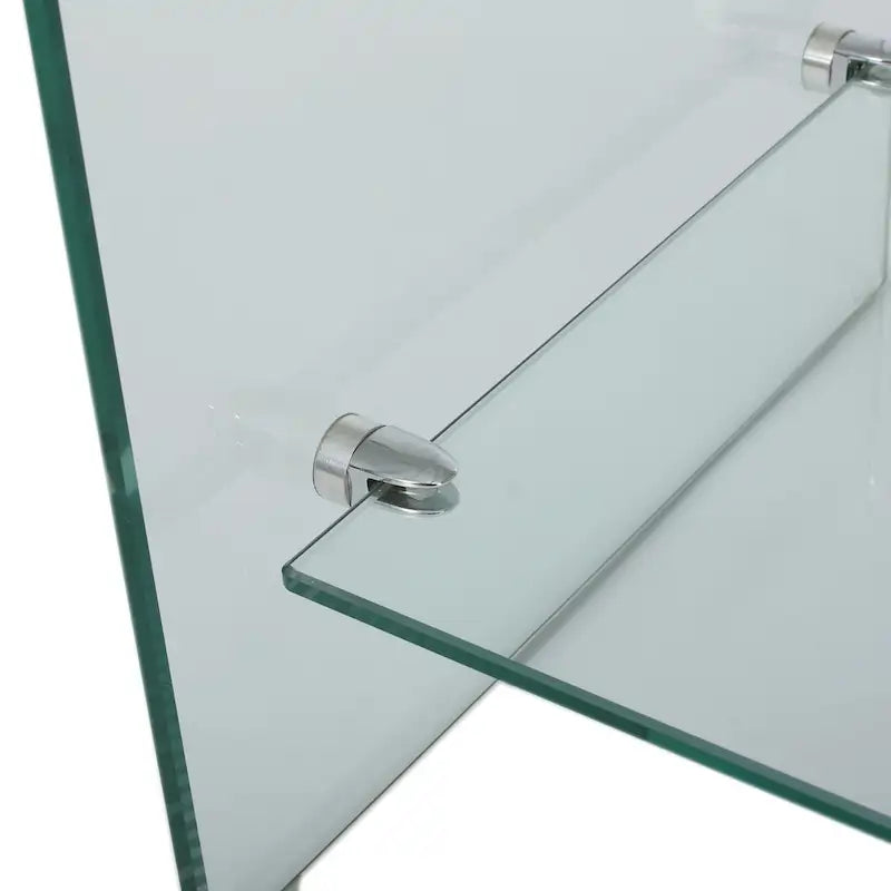 Meuble TV transparent de 39.37 avec dos ouvert et étagère en verre pour téléviseurs jusqu’à 39