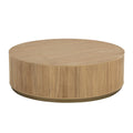 Rustic Oak Coffee Table with Fluted | Brushed Gold Finish