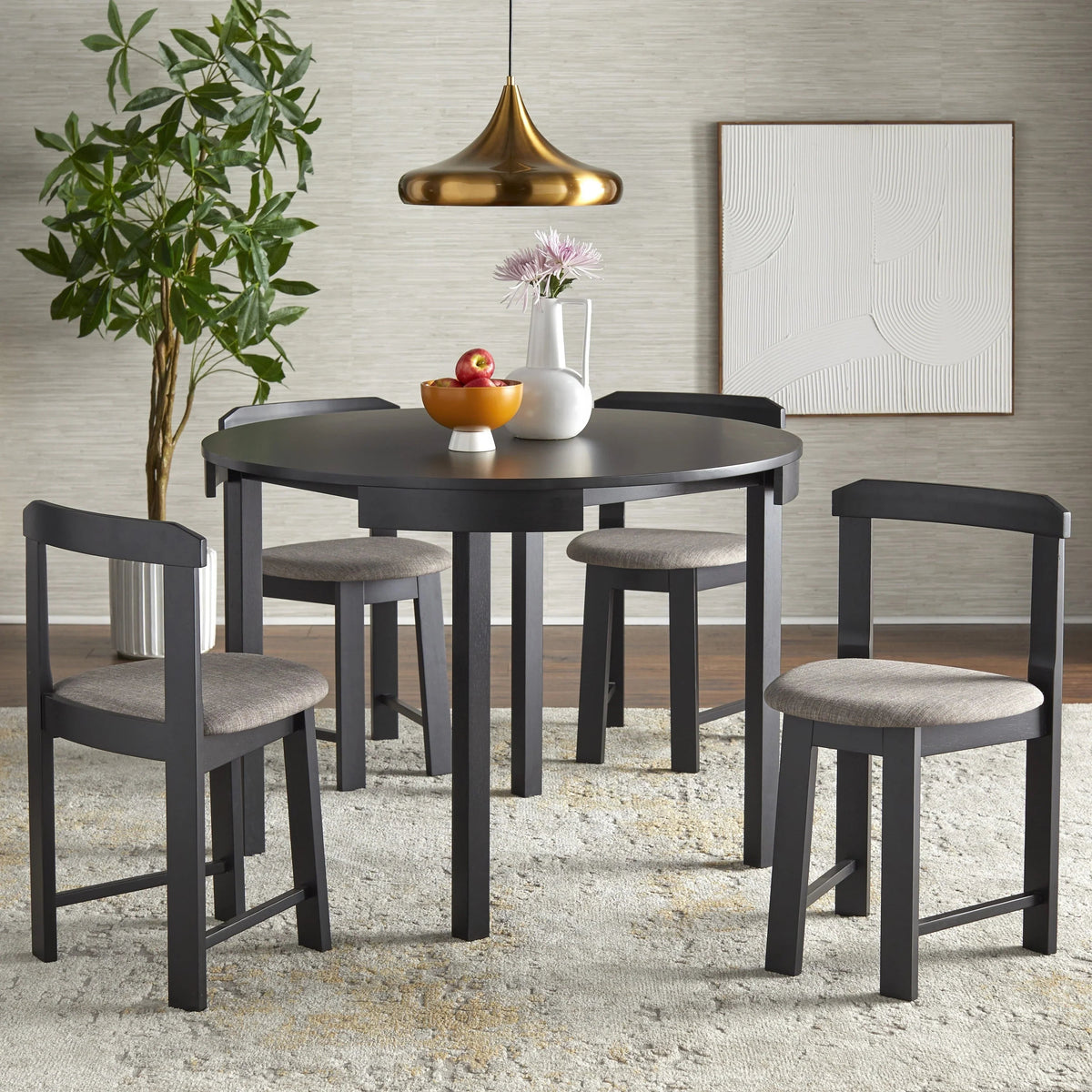 Ensemble de salle à manger compact rond Harrisburg Tobey, 5 pièces
