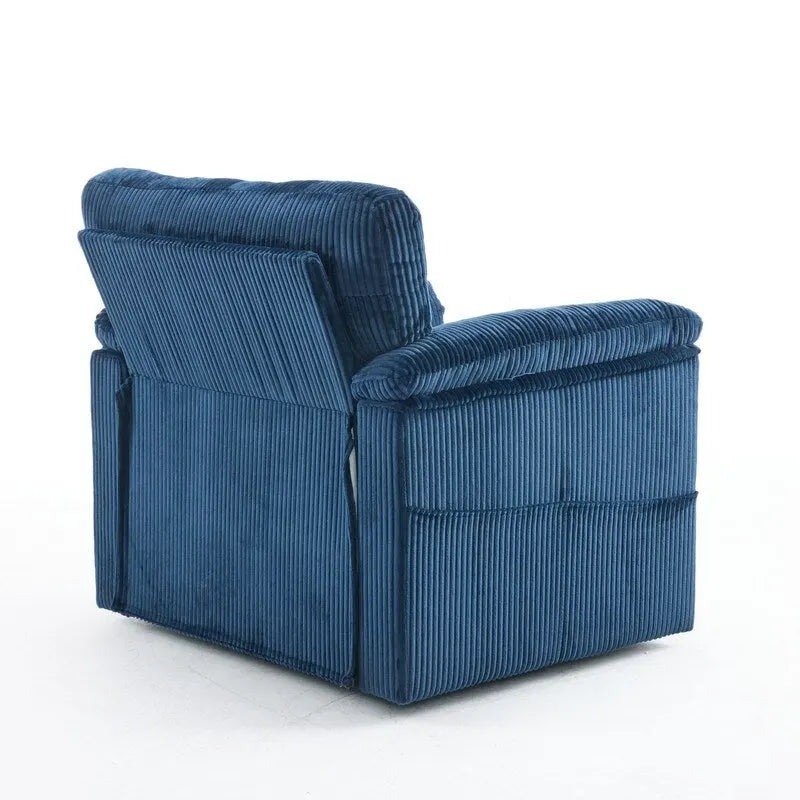Fauteuil pivotant une place en velours côtelé de 33 pouces