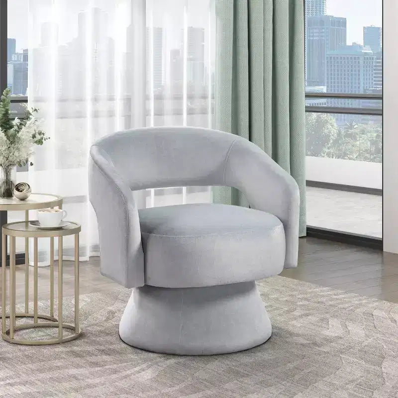 GDFStudio Hudson moderne luxe draaifauteuil met fluwelen bekleding