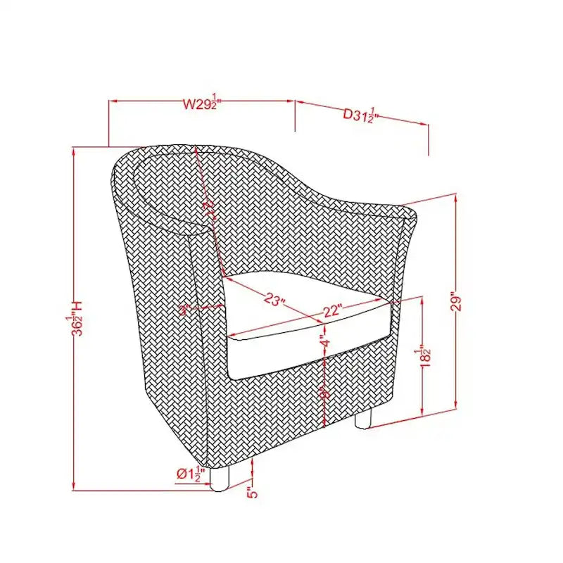 Rustikaler Rattan-Sessel aus Kubu-Rattan von Furniture of America Lali