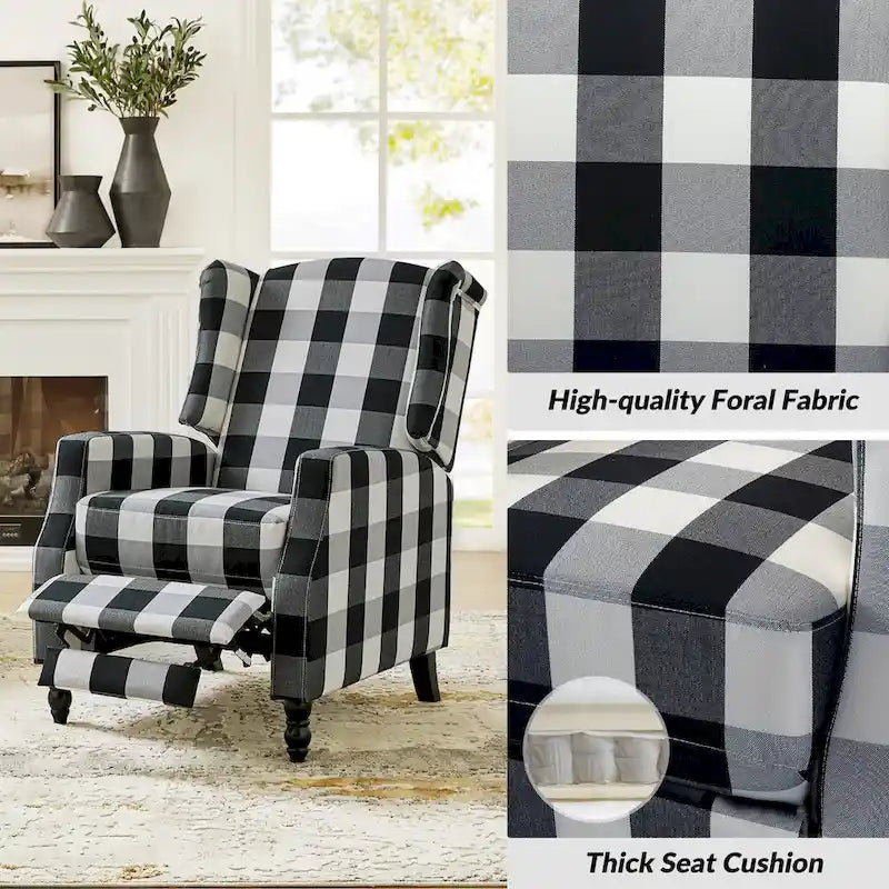 Handmatige relaxfauteuil in mid-century modern-stijl met wingback-ontwerp
