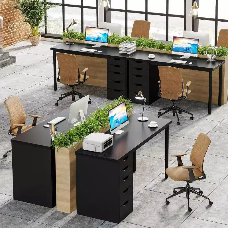 Bureau d’ordinateur Lantine avec 5 tiroirs, bureau moderne et sobre de 47 pouces pour le télétravail, les études et l’écriture, idéal pour les petits espaces