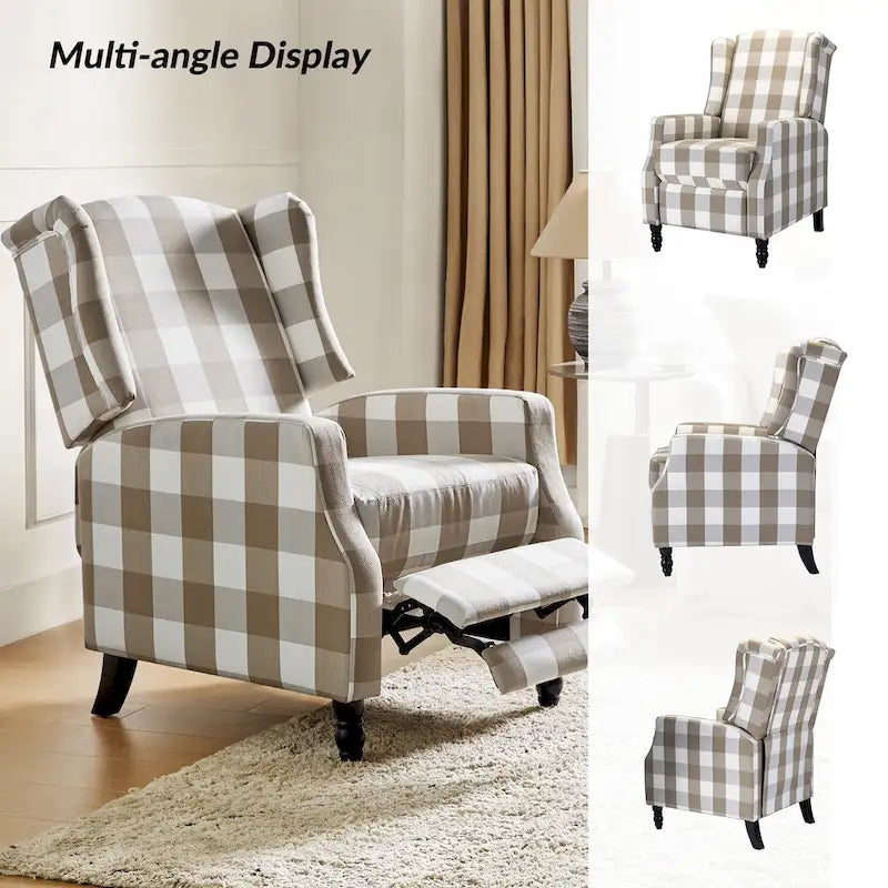 Handmatige relaxfauteuil in mid-century modern-stijl met wingback-ontwerp