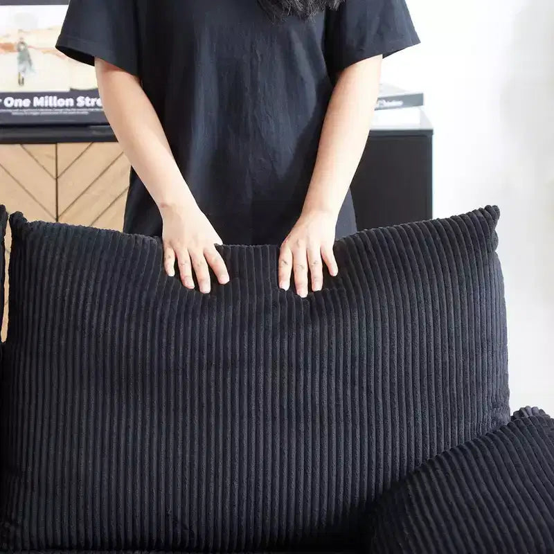 64.5 3-in-1-Schlafsofa aus Cord mit ausziehbarem Bett
