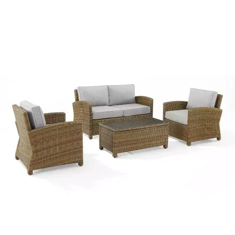 4-teiliges Outdoor-Lounge-Set aus Rattan - Crosley