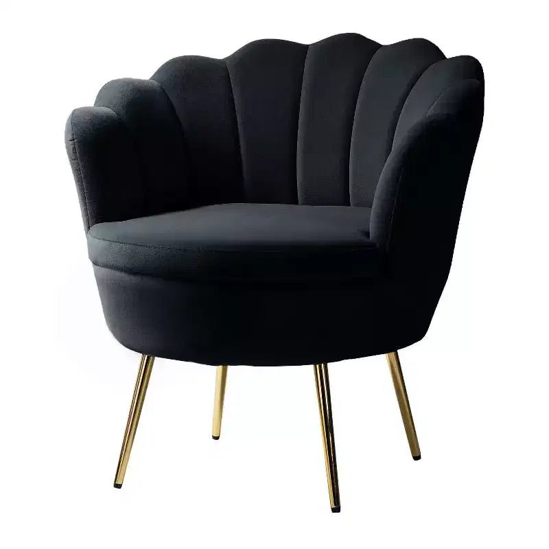 Bequemer Clubsessel mit goldfarbenen Metallbeinen, Akzentsessel fürs Wohnzimmer