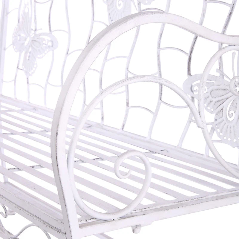 Alpine Corporation klassieke metalen tuinbank voor 2 personen, 44 l, voor binnen en buiten